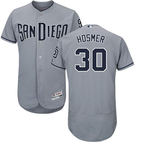 Padres #30 Eric Hosmer Gray Flexbase Authentic Collection Stitched MLB Jersey